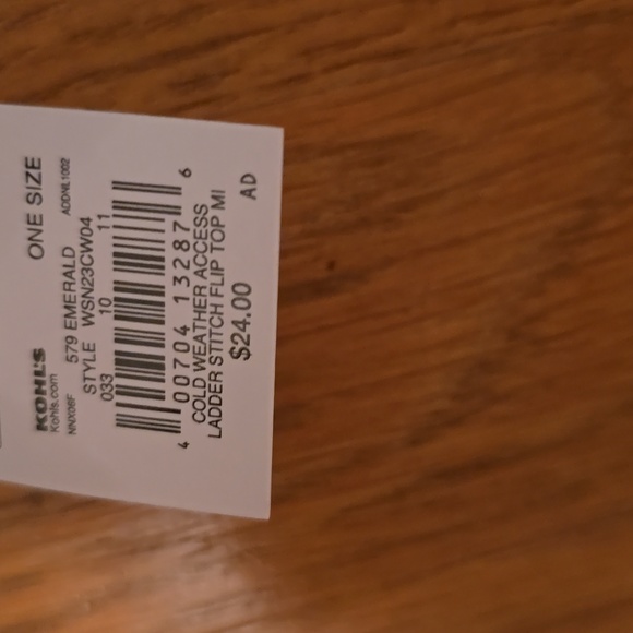 SONOMA BRAND WOMEN'S GREEN HAT & FLIP TOP WARM WINTER GLOVES ONE SIZE FITS MOST - Picture 10 of 10